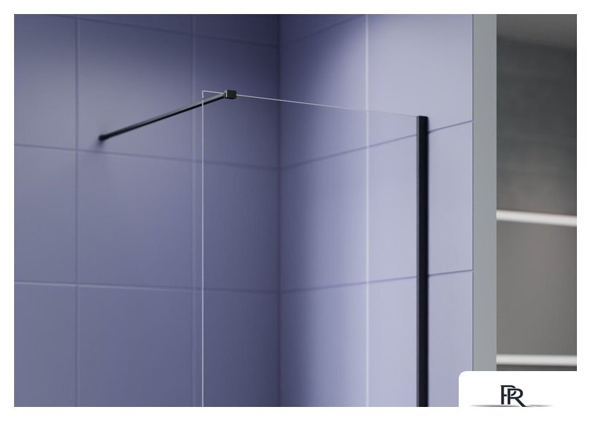 Душевая стенка Aquatek Walk in с держателем 120x200 AQ.WI.120.1BL (черный/прозрачное стекло) - Изображение №4 — Интернет-магазин ПроЗаказ
