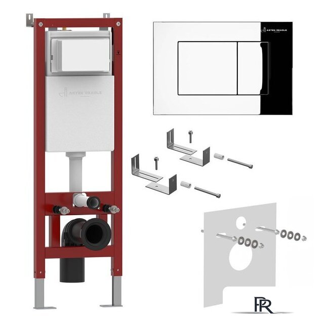 Инсталляция для унитаза Asten Readle Zentralmodul AR0501-0601CH c кнопкой (хром) - Изображение №1 — Интернет-магазин ПроЗаказ