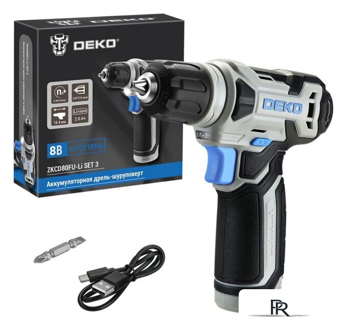 Дрель-шуруповерт Deko ZKCD80FU-Li Set 3 063-4128 (с 1-им АКБ) - Изображение №1 — Интернет-магазин ПроЗаказ