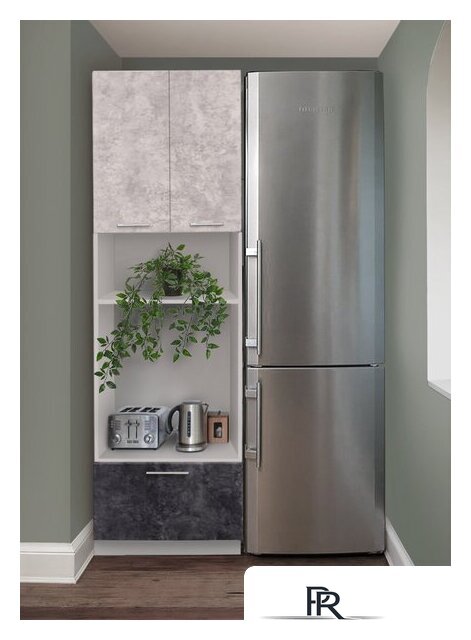 Шкаф-пенал Артём-Мебель 600мм СН-114.147 (ДСП бетон спаркс лайт/бетон спаркс) - Изображение №4 — Интернет-магазин ПроЗаказ