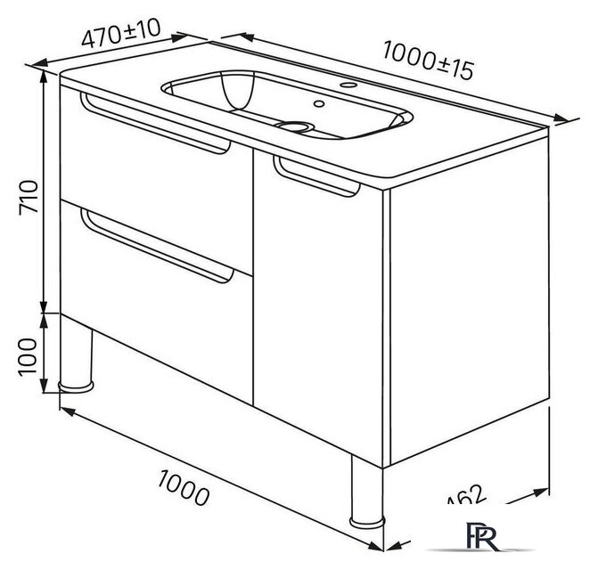  IDDIS Тумба под умывальник Edifice 100 EDI10WFi95 - Изображение №7 — Интернет-магазин ПроЗаказ