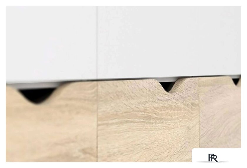 Шкаф распашной Мебельград Соната трехстворчатый (белый фон/дуб сонома) - Изображение №3 — Интернет-магазин ПроЗаказ