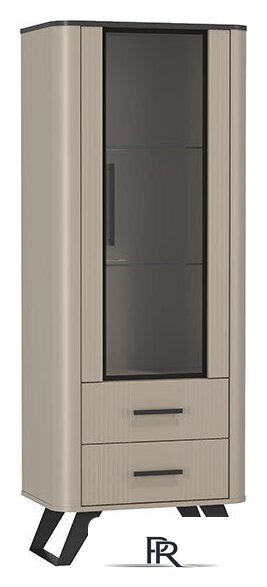 Шкаф-витрина Олмеко Фиделия 76.02 (серый камень/мрамор черный) - Изображение №1 — Интернет-магазин ПроЗаказ