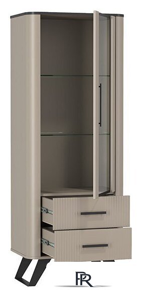 Шкаф-витрина Олмеко Фиделия 76.02 (серый камень/мрамор черный) - Изображение №2 — Интернет-магазин ПроЗаказ