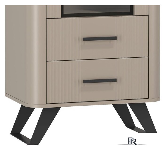 Шкаф-витрина Олмеко Фиделия 76.02 (серый камень/мрамор черный) - Изображение №4 — Интернет-магазин ПроЗаказ