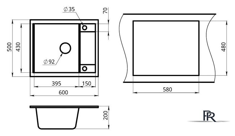 Кухонная мойка Granula GR-6002 (графит) - Изображение №3 — Интернет-магазин ПроЗаказ