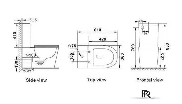 Унитаз напольный Roxen Wailet Tornado Rimless Soft Close 600175-01 - Изображение №12 — Интернет-магазин ПроЗаказ