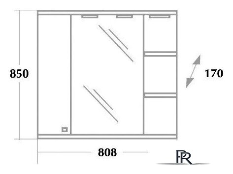  Onika Шкаф с зеркалом Эльбрус 80.02 правый (белый) [208022] - Изображение №4 — Интернет-магазин ПроЗаказ