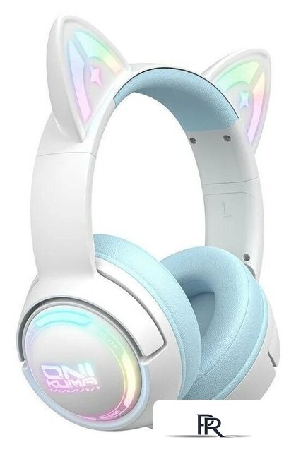 Наушники Onikuma GT838 Cat Ear (белый/голубой) - Изображение №2 — Интернет-магазин ПроЗаказ