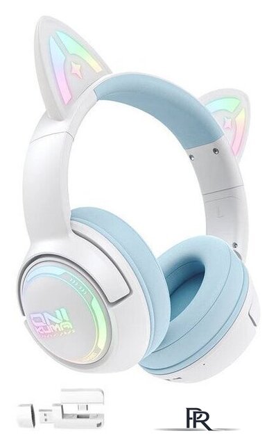 Наушники Onikuma GT838 Cat Ear (белый/голубой) - Изображение №1 — Интернет-магазин ПроЗаказ