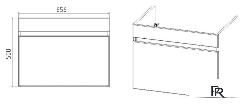  Viant Тумба с умывальником Мальта Como 70 VMAL70CO-T1YP+S-UM-COM70/1-w - Изображение №4 — Интернет-магазин ПроЗаказ