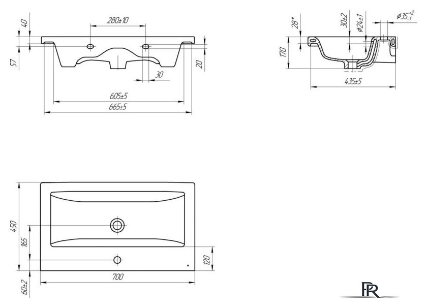  Viant Тумба с умывальником Мальта Como 70 VMAL70CO-T1YP+S-UM-COM70/1-w - Изображение №5 — Интернет-магазин ПроЗаказ