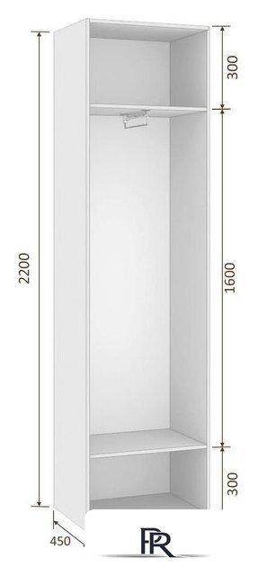 Шкаф распашной Кортекс-мебель Лара ШП2-45 (белый) - Изображение №3 — Интернет-магазин ПроЗаказ