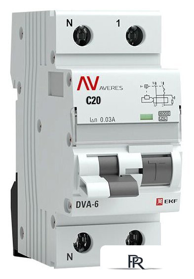 Дифференциальный автомат EKF Averes DVA-6 2P 20А 30мА (C) 6кА тип A rcbo6-1pn-20C-30-a-av - Изображение №1 — Интернет-магазин ПроЗаказ