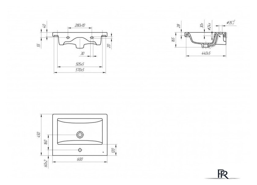  Cersanit Тумба с умывальником Louna 60 + Como 60 - Изображение №9 — Интернет-магазин ПроЗаказ