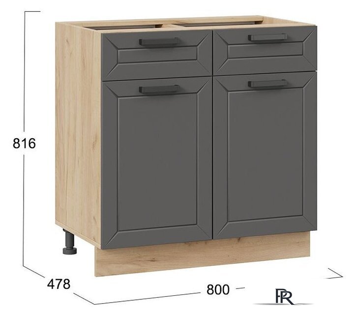 Шкаф напольный Трия Лорас 1Н8Я1 (дуб крафт золотой/холст вулкан) - Изображение №3 — Интернет-магазин ПроЗаказ