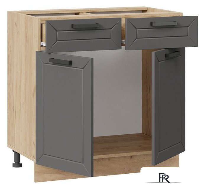 Шкаф напольный Трия Лорас 1Н8Я1 (дуб крафт золотой/холст вулкан) - Изображение №2 — Интернет-магазин ПроЗаказ