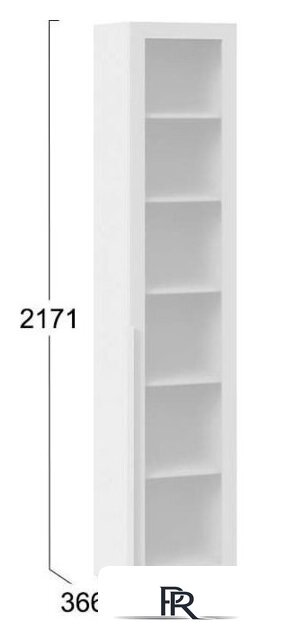 Шкаф-пенал Трия Порто СМ-393.07.213 с 1 дверью со стеклом (белый жемчуг/стекло сатин белое) - Изображение №2 — Интернет-магазин ПроЗаказ