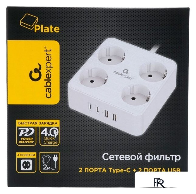 Сетевой фильтр Cablexpert PLT-4-C2U2-W-2 - Изображение №6 — Интернет-магазин ПроЗаказ
