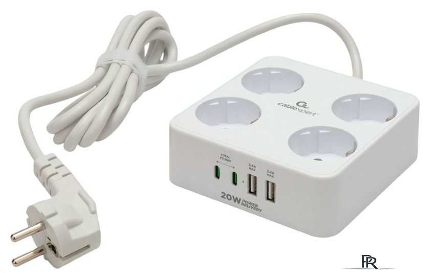 Сетевой фильтр Cablexpert PLT-4-C2U2-W-2 - Изображение №1 — Интернет-магазин ПроЗаказ