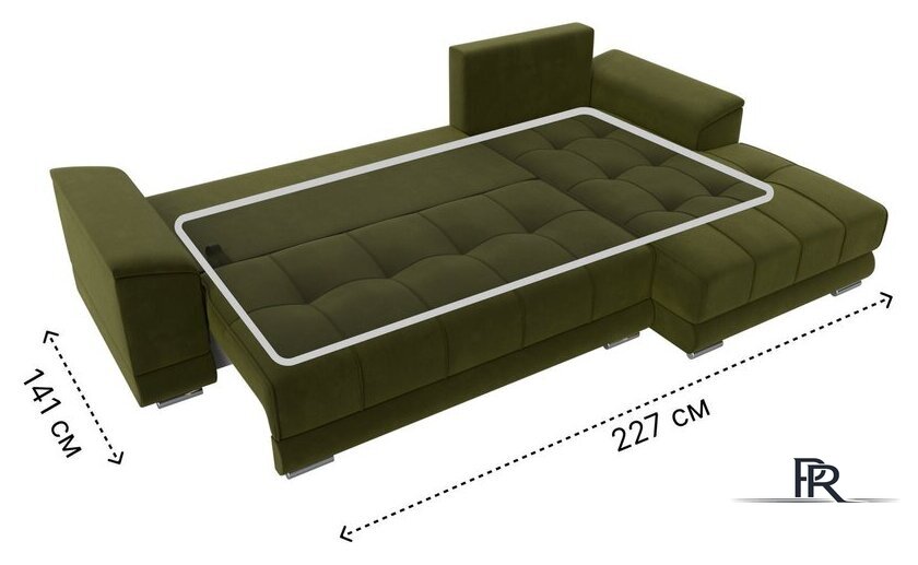 Угловой диван Лига диванов НордСтар правый 121114 (микровельвет зеленый/подушки микровельвет зеленый) - Изображение №9 — Интернет-магазин ПроЗаказ