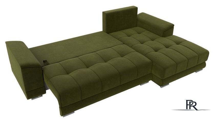 Угловой диван Лига диванов НордСтар правый 121114 (микровельвет зеленый/подушки микровельвет зеленый) - Изображение №8 — Интернет-магазин ПроЗаказ
