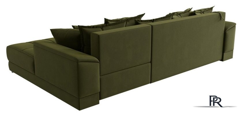 Угловой диван Лига диванов НордСтар правый 121114 (микровельвет зеленый/подушки микровельвет зеленый) - Изображение №5 — Интернет-магазин ПроЗаказ
