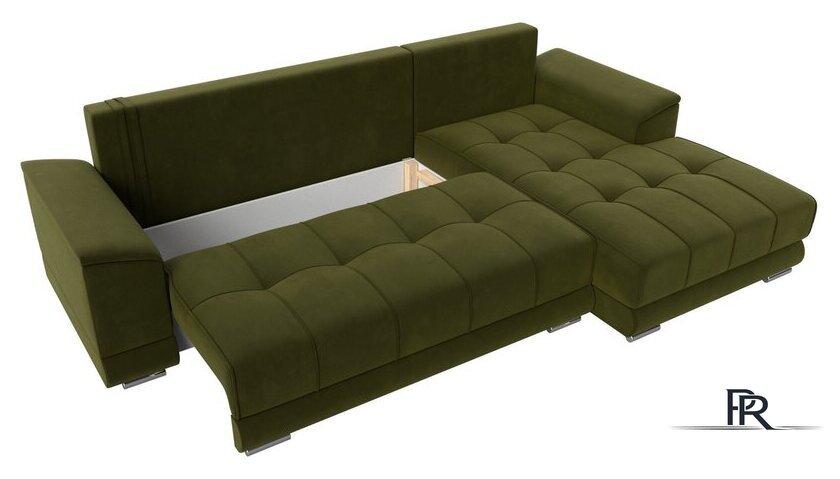 Угловой диван Лига диванов НордСтар правый 121114 (микровельвет зеленый/подушки микровельвет зеленый) - Изображение №7 — Интернет-магазин ПроЗаказ