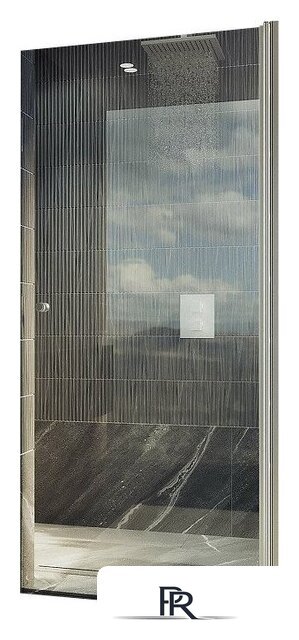 Душевая дверь MaybahGlass 198x80 MGD-803-5 (прозрачное стекло/хром матовый) - Изображение №1 — Интернет-магазин ПроЗаказ