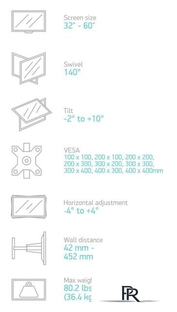 Кронштейн для телевизора Onkron M5 (белый) - Изображение №5 — Интернет-магазин ПроЗаказ