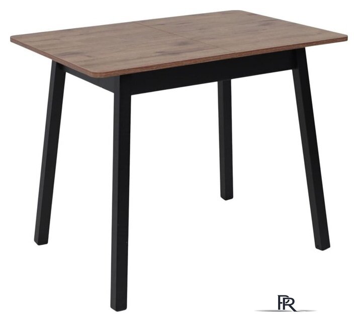 Кухонный стол Мамадома Tirk radial-94 раздвижной 94-126х64 (дуб веллингтон/черный) - Изображение №1 — Интернет-магазин ПроЗаказ