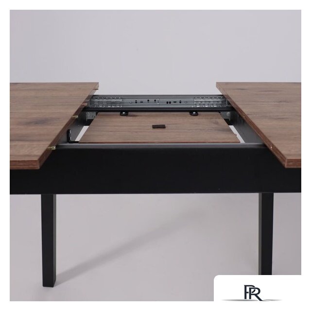 Кухонный стол Мамадома Tirk radial-94 раздвижной 94-126х64 (дуб веллингтон/черный) - Изображение №15 — Интернет-магазин ПроЗаказ