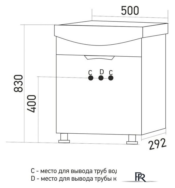  Mixline Тумба под умывальник Этьен 50 542401 - Изображение №4 — Интернет-магазин ПроЗаказ