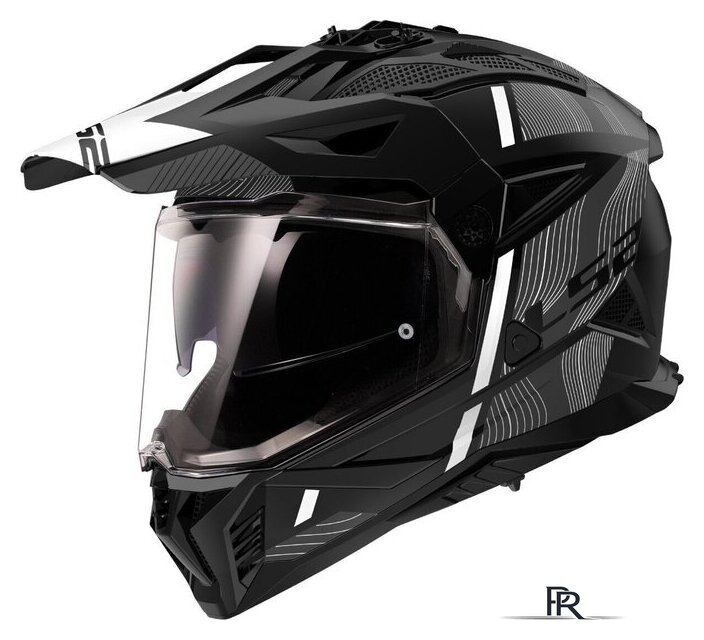 Мотошлем LS2 MX702 Pioneer 2 Hill (S, черный/белый матовый) - Изображение №1 — Интернет-магазин ПроЗаказ