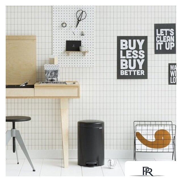 Мусорное ведро Brabantia Pedal Bin NewIcon 12 л (черный матовый) - Изображение №4 — Интернет-магазин ПроЗаказ