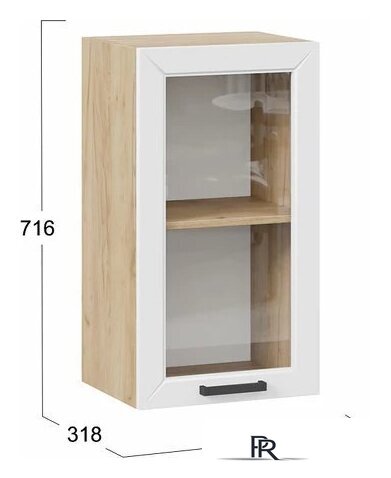 Шкаф навесной Трия Лорас 1ВВ4С с одной дверью (дуб крафт золотой/холст белый) - Изображение №3 — Интернет-магазин ПроЗаказ