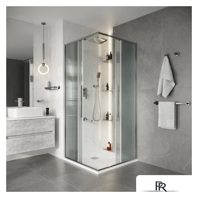 Душевой уголок Niagara Nova NG-4622-34 80x80x195 (хром/рифленое стекло) - Изображение №9 — Интернет-магазин ПроЗаказ