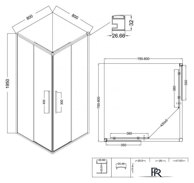 Душевой уголок Niagara Nova NG-4622-34 80x80x195 (хром/рифленое стекло) - Изображение №12 — Интернет-магазин ПроЗаказ