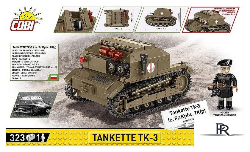 Конструктор Cobi Historical Collection WWII Tankette TK-3 - Изображение №4 — Интернет-магазин ПроЗаказ