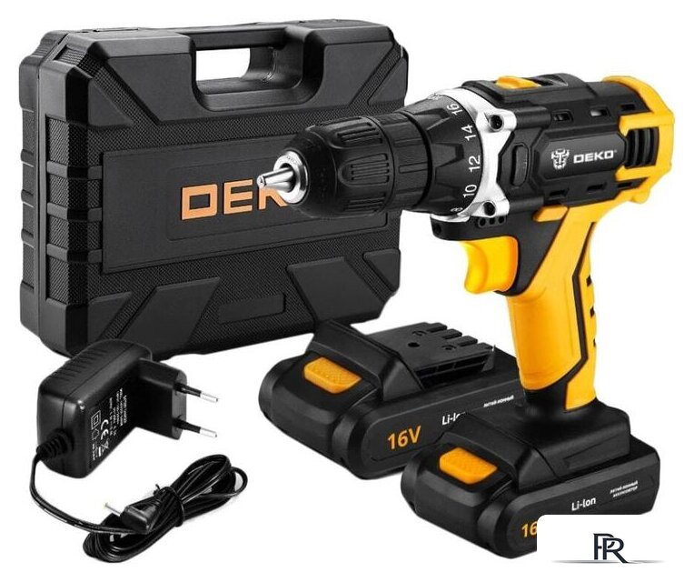 Дрель-шуруповерт Deko DKCD16FU-Li 063-4099 (с 2-мя АКБ, кейс, набор оснастки) - Изображение №1 — Интернет-магазин ПроЗаказ