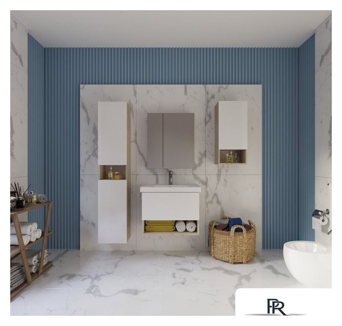  Dreja Шкаф-полупенал Perfecto 99.0815 (дуб эврика/белый глянец) - Изображение №7 — Интернет-магазин ПроЗаказ