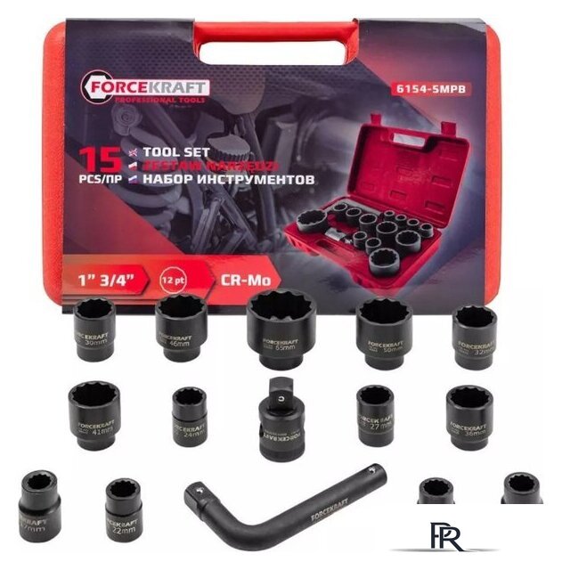 Набор головок слесарных ForceKraft FK-6154-5MPB(58241) - Изображение №4 — Интернет-магазин ПроЗаказ