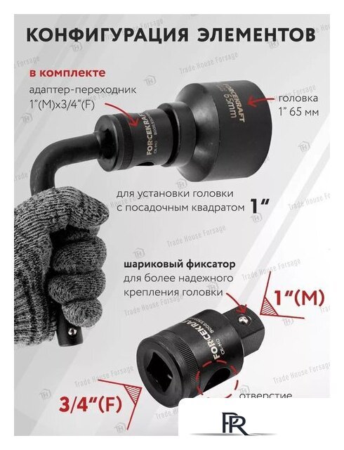 Набор головок слесарных ForceKraft FK-6154-5MPB(58241) - Изображение №9 — Интернет-магазин ПроЗаказ