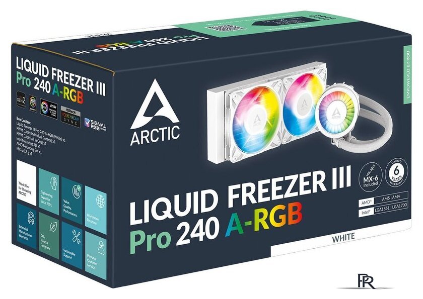 Система жидкостного охлаждения для процессора Arctic Liquid Freezer III Pro 240 A-RGB ACFRE00186A - Изображение №6 — Интернет-магазин ПроЗаказ