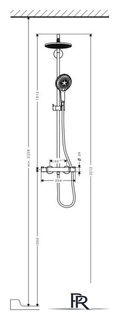 Душевая система  Hansgrohe Raindance Select 240 Showerpipe (27115000) - Изображение №2 — Интернет-магазин ПроЗаказ