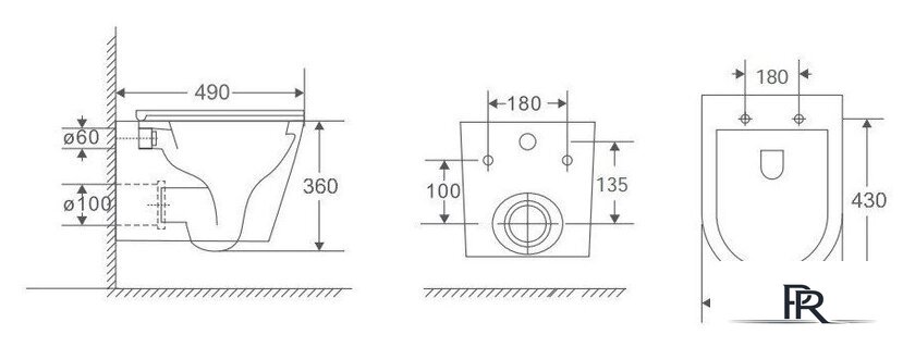 Унитаз подвесной Berges Wasserhaus Vita Rimless 043382 (с сиденьем) - Изображение №10 — Интернет-магазин ПроЗаказ