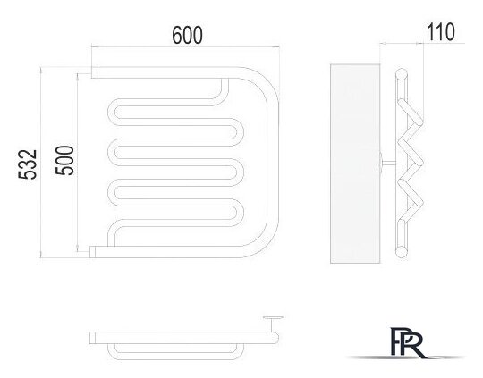 Полотенцесушитель TERMINUS Фокстрот-Лиана 1