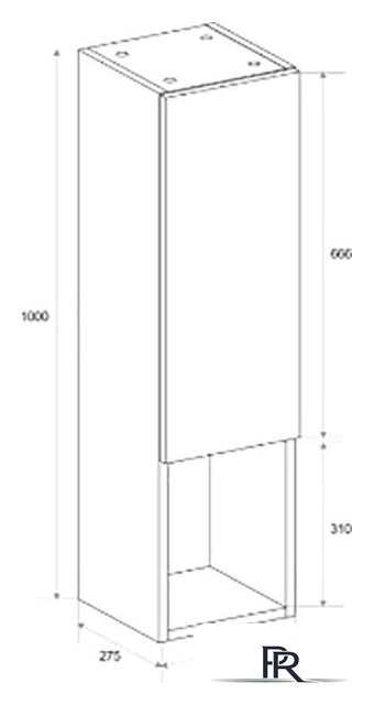  ЗОВ Шкаф-полупенал для ванной Дублин CDUFLWMFC (флавио кашемир) - Изображение №5 — Интернет-магазин ПроЗаказ