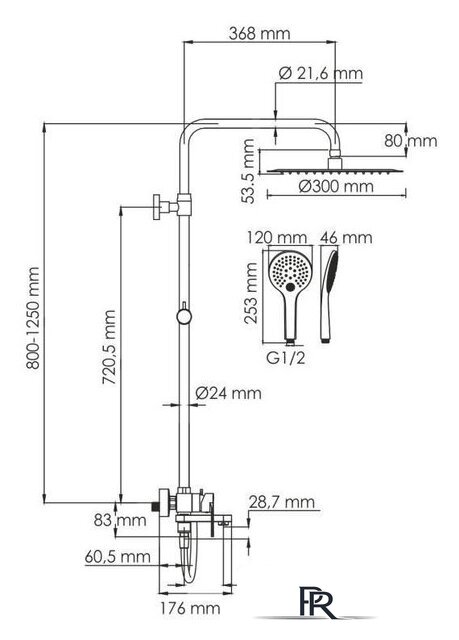 Душевая система  Wasserkraft A185.161.155.WM - Изображение №3 — Интернет-магазин ПроЗаказ