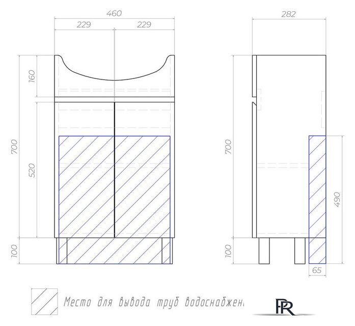  Vigo Тумба под умывальник Grani 500-2-0 - Изображение №8 — Интернет-магазин ПроЗаказ